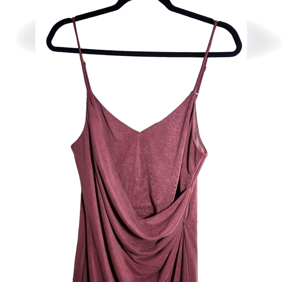 Lulus Swept Up Washed Burgundy Bodycon Midi Dress Size XL Semi Formal - Picture 7 of 11